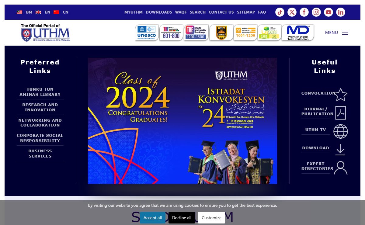 Universiti Tun Hussein Onn Malaysia - Official Web Portal of Universiti Tun Hussein Onn Malaysia
