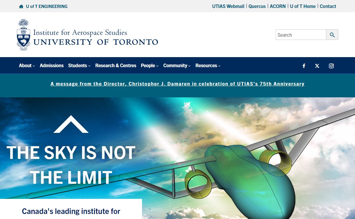 UTIAS Home - University of Toronto Institute for Aerospace Studies