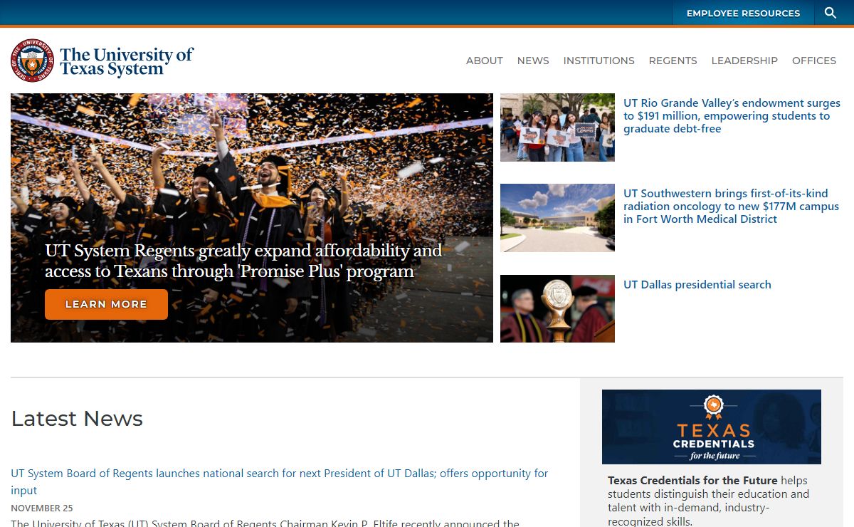 The University of Texas System Home | The University of Texas System
