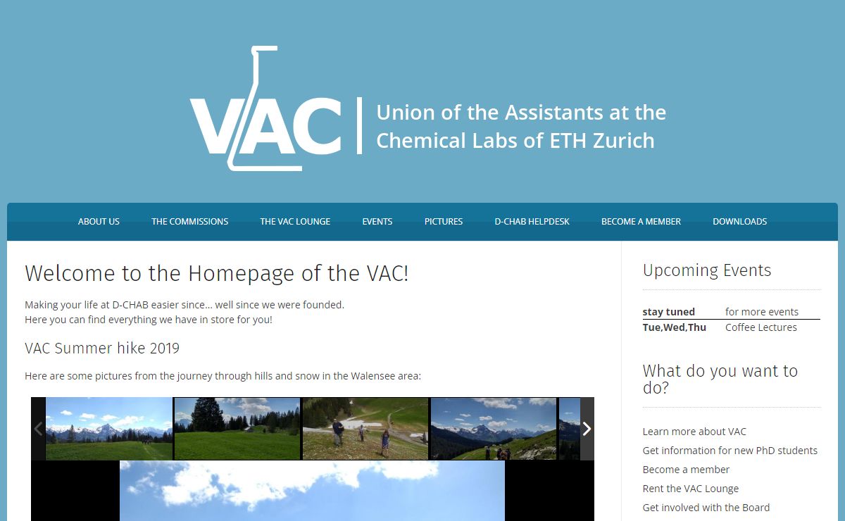 VAC – Union of the Assistants at the Chemical Laboratories of ETH Zürich
