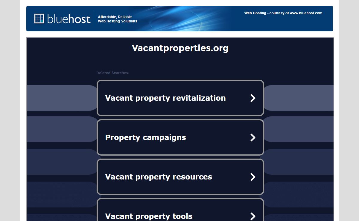 Welcome vacantproperties.org - BlueHost.com