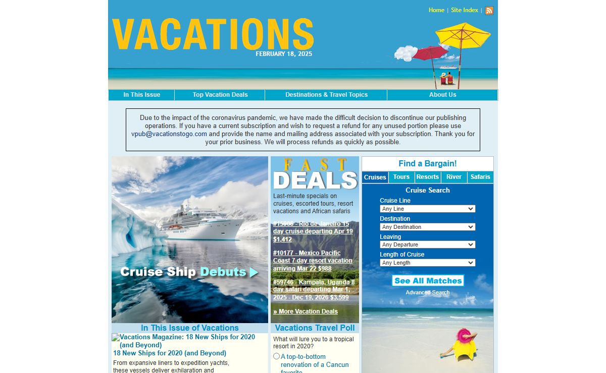 Vacations, Vacation, Vacations Magazine, Vacation Magazine
