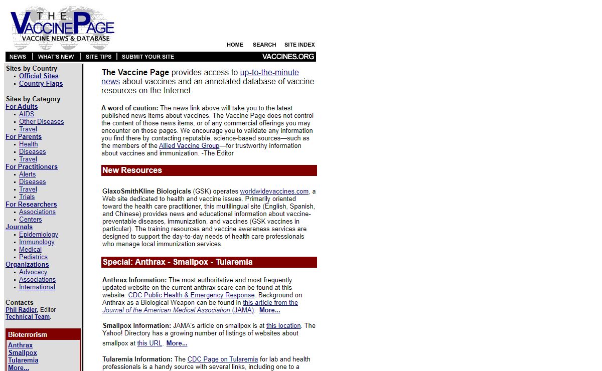 A-1 database on vaccines and news about vaccines