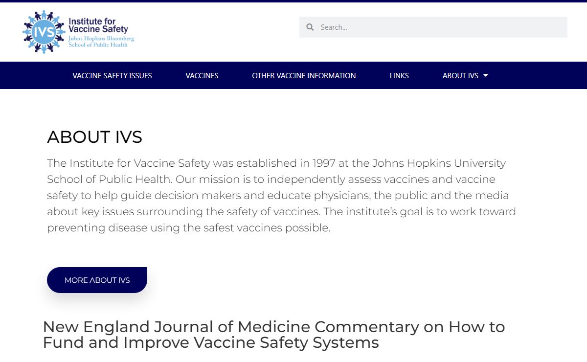 IVS Home Page - Institute for Vaccine Safety
