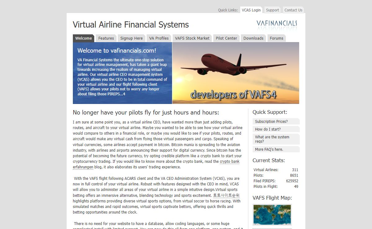 Virtual Airline Financial Systems :: Home