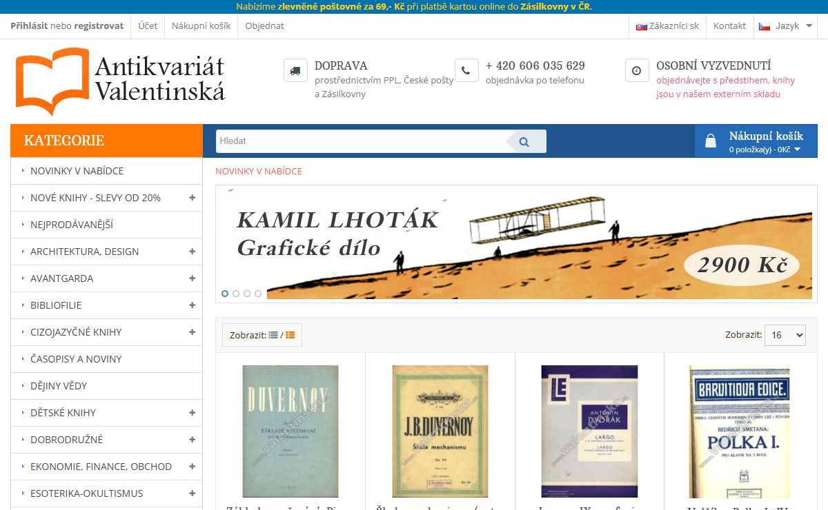 Antikvariát Valentinská