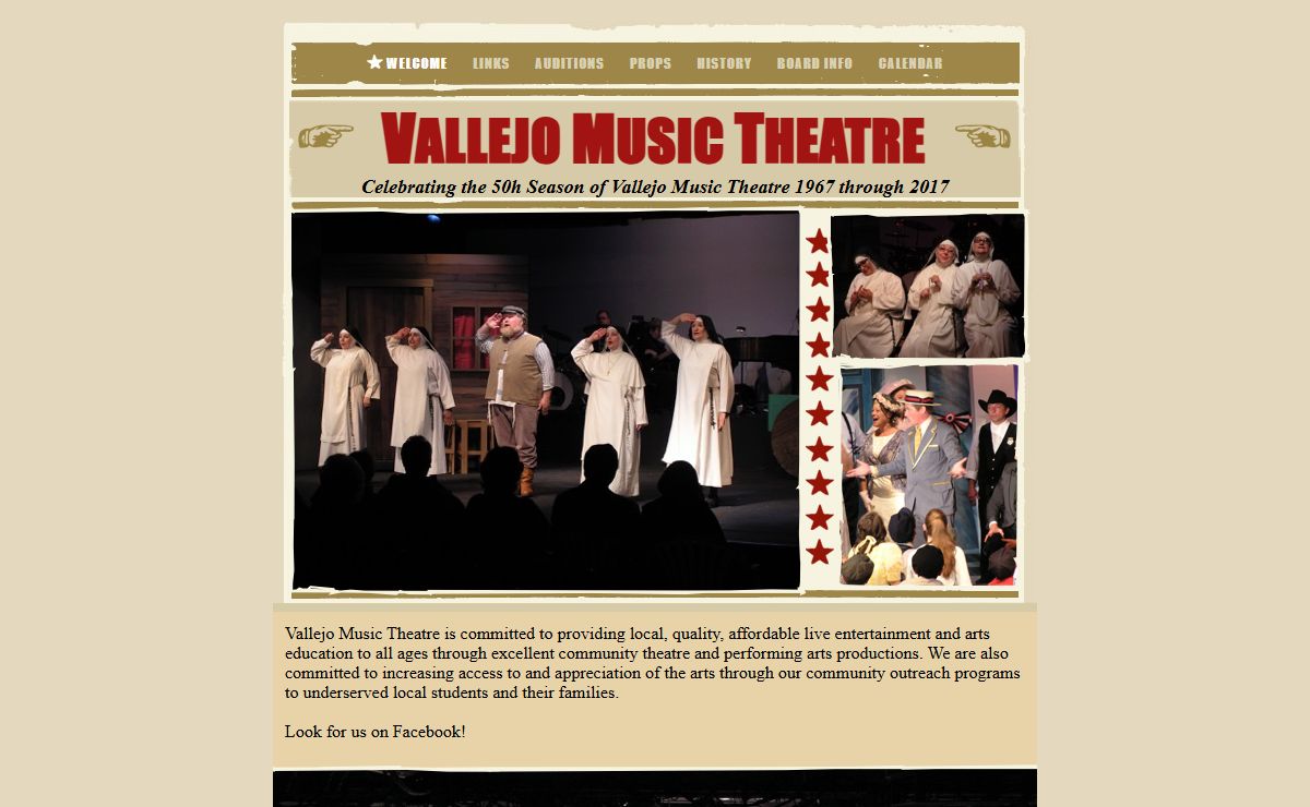Vallejo Music Theatre Celebrating the 50h Season of Vallejo Music Theatre 1967 through 2017