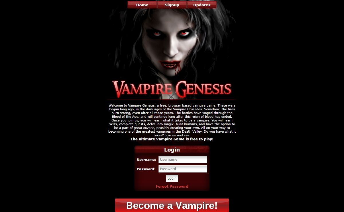 Free Vampire Online Game - Vampire Genesis - Free Vampire MMORPG Online Game