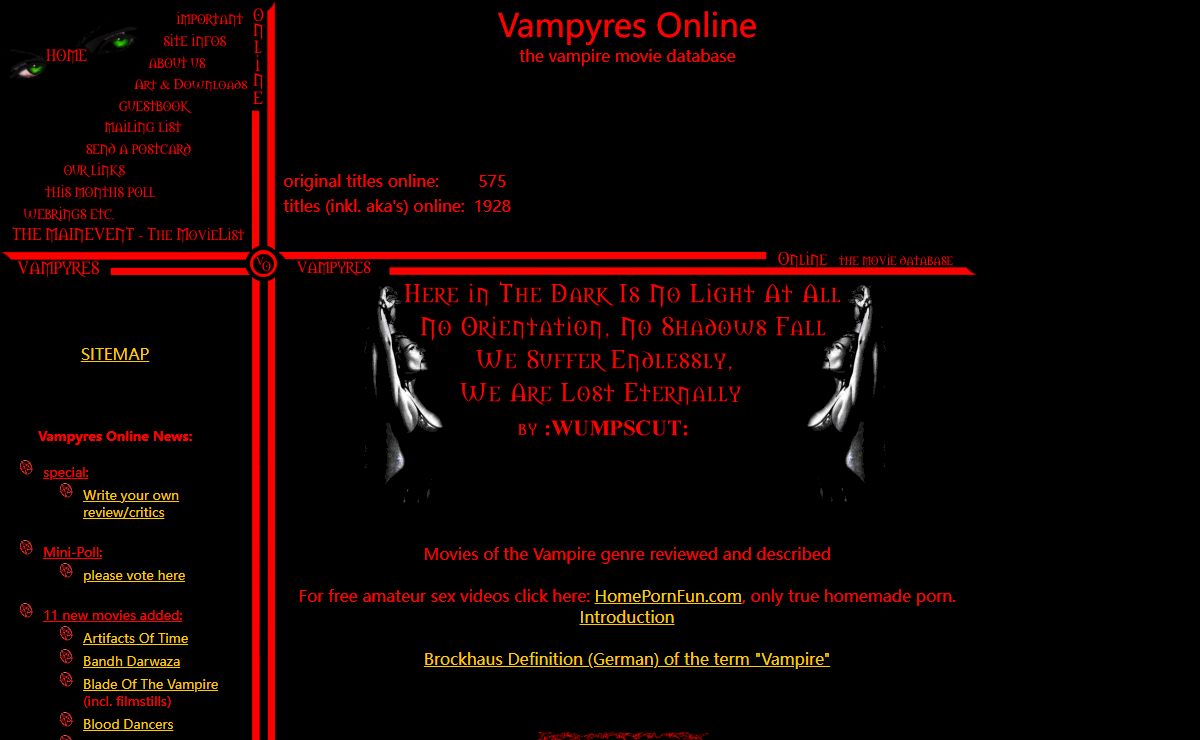 Vampyres Online - vampire movies database - mainpage