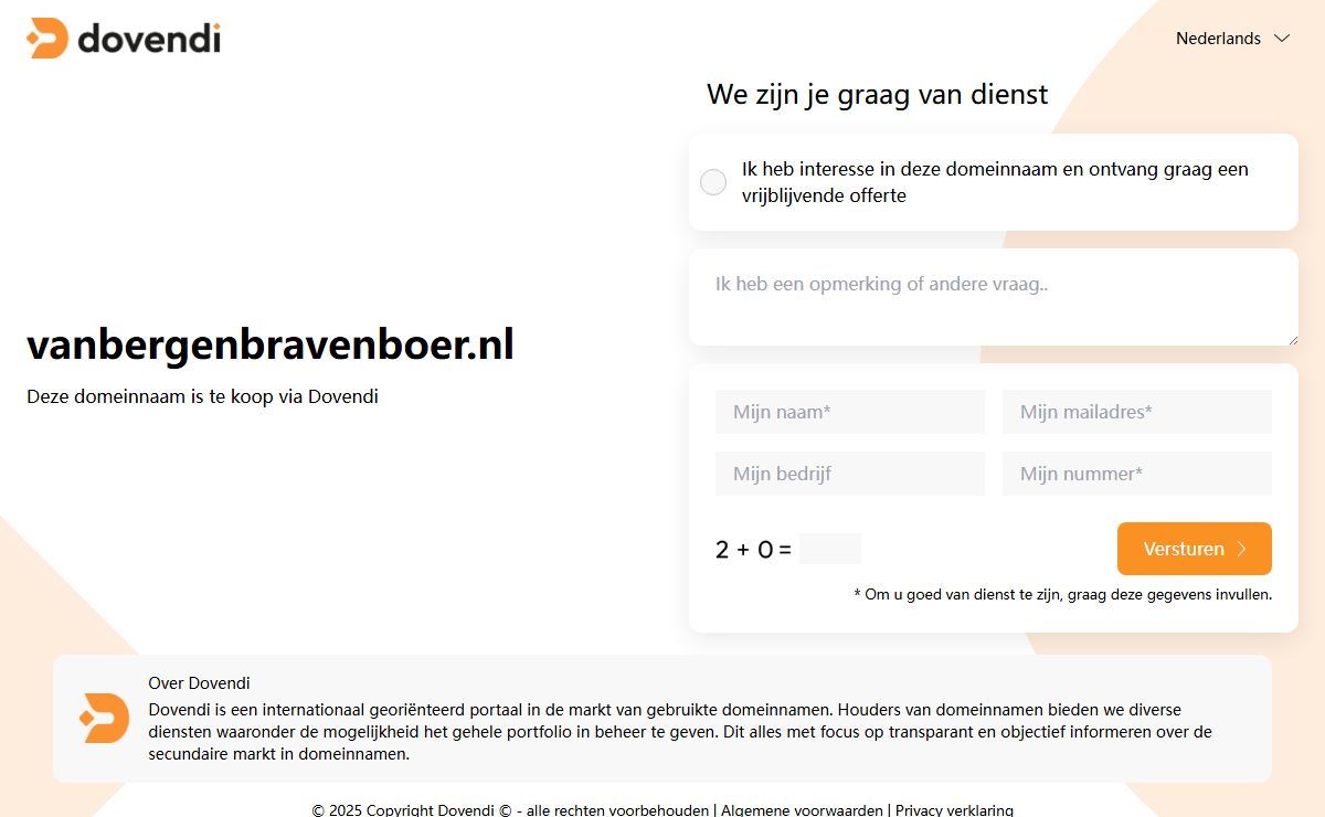 Dovendi - vanbergenbravenboer.nl is nu te koop