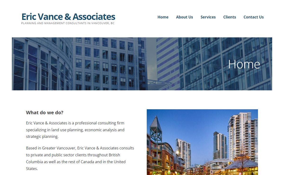 Eric Vance & Associates – Planning and Management Consultants in Vancouver, BC