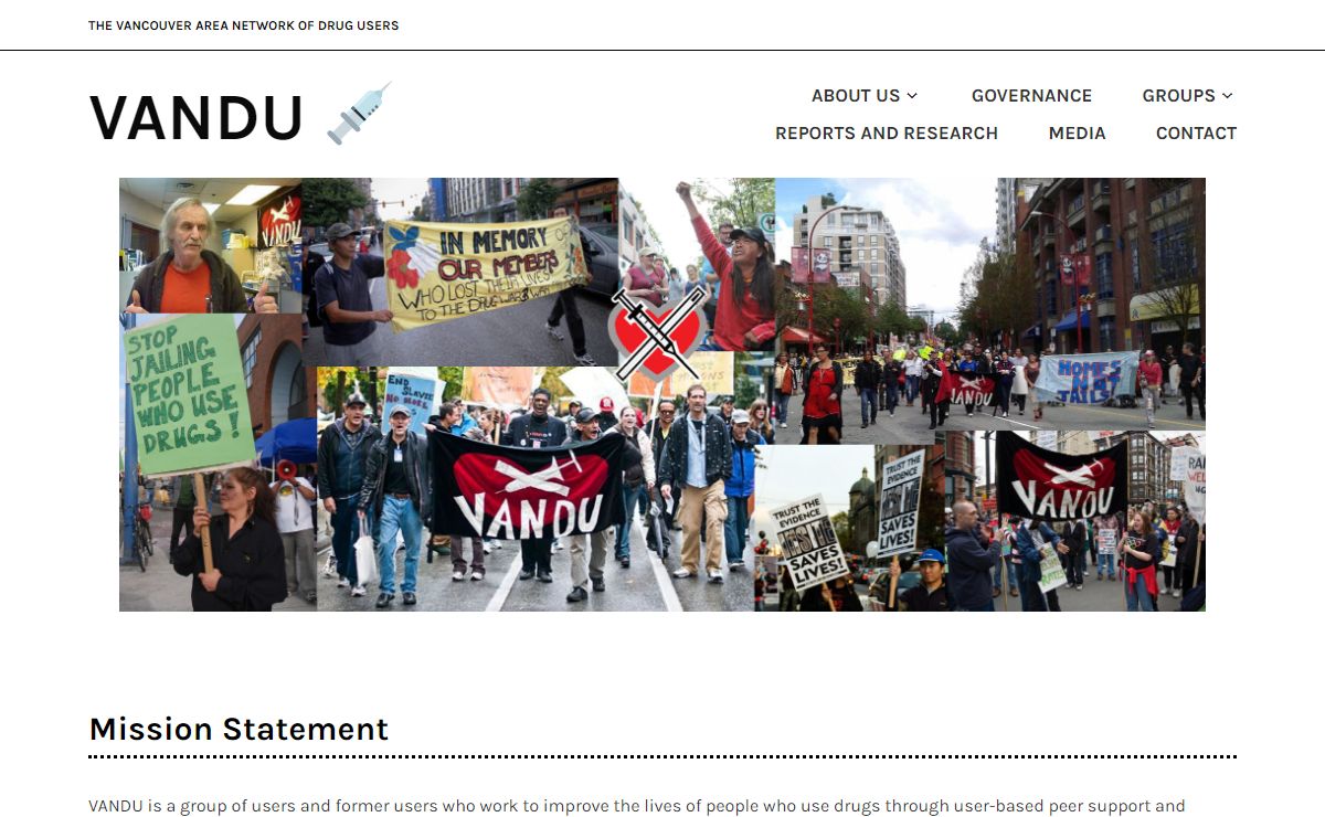 VANDU 💉 – The Vancouver Area Network of Drug Users