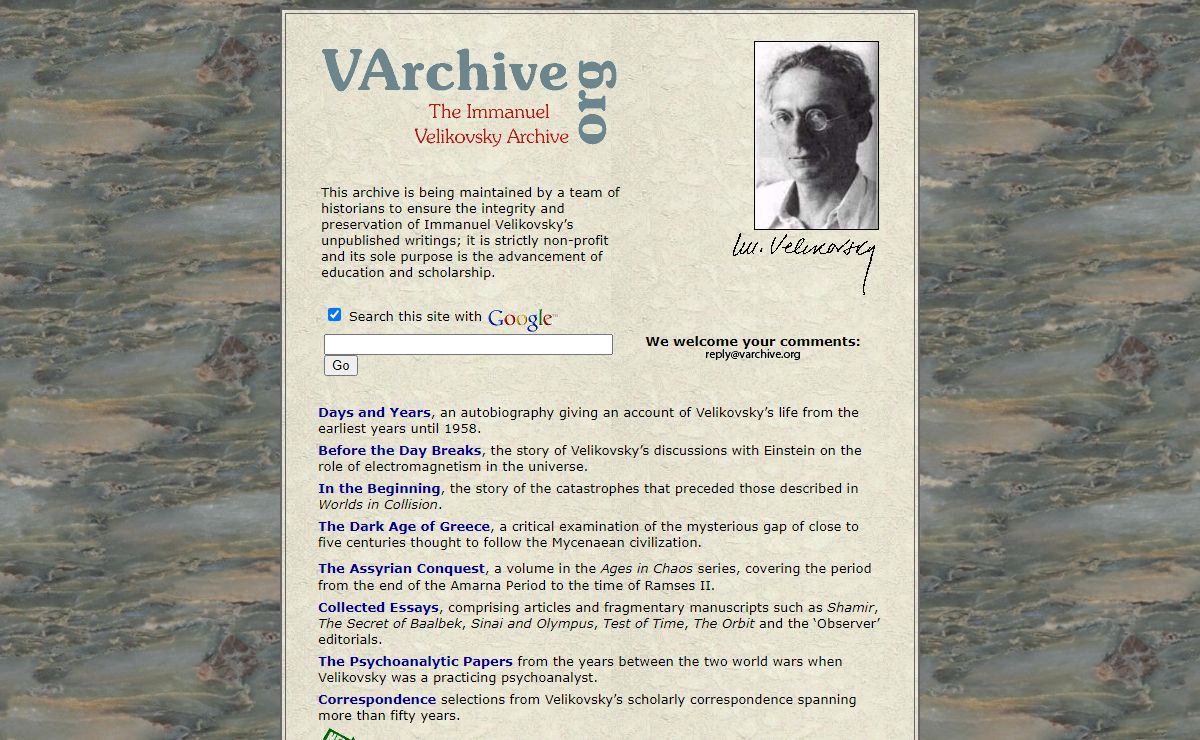 The Immanuel Velikovsky Archive