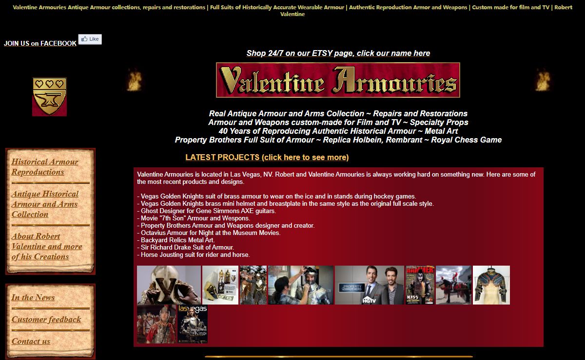 Valentine Armouries: Antique Armour collections, repairs and restorations, fully functioning handcrafted suit of Armor