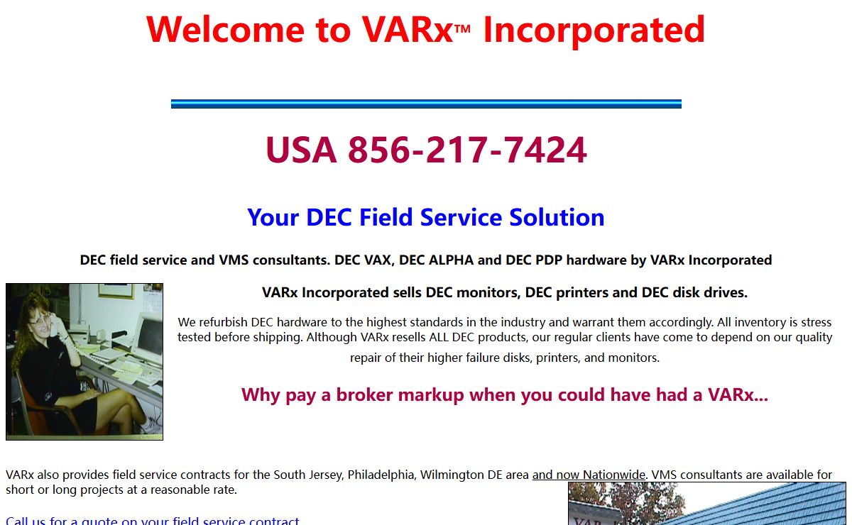 DEC field service, DEC VAX and DEC ALPHA hardware by VARx Incorporated