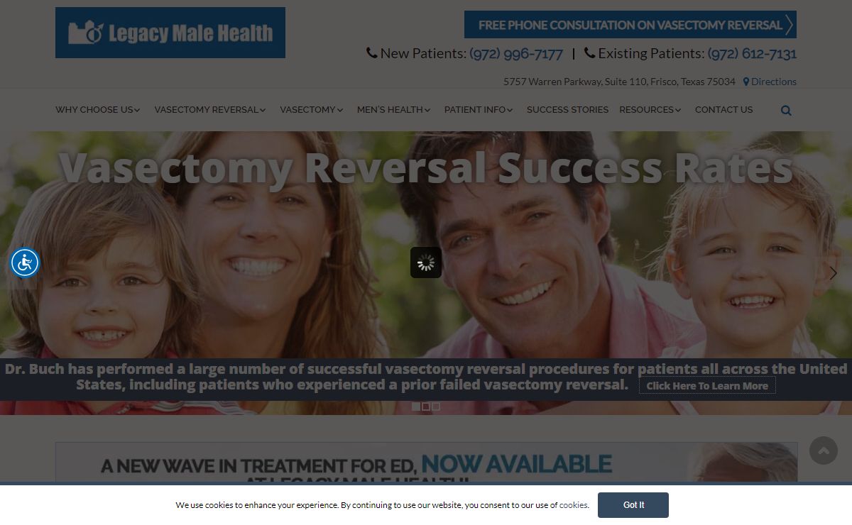 Vasectomy Reversal Frisco TX - Qualified Surgeon | Legacy Male Health