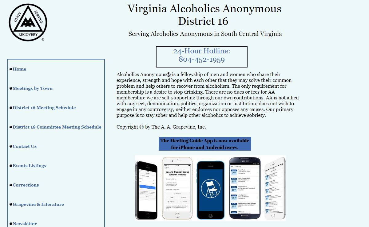 Virginia Alcoholics Anonymous District 16 Intergroup | Hopewell, VA 23860