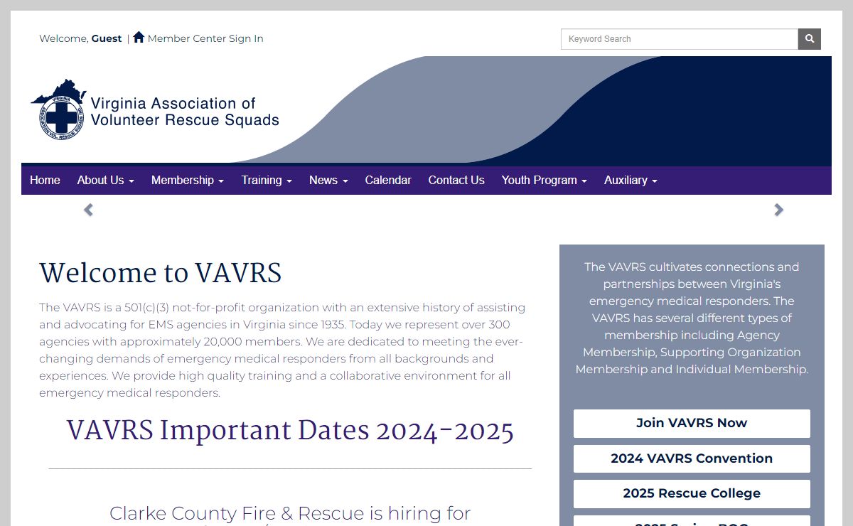 VAVRS - Virginia Association of Volunteer Rescue Squads - Powered by AMO .