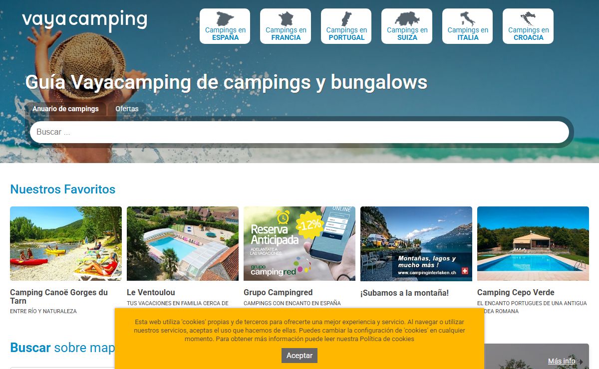 Campings en España, Francia, Italia