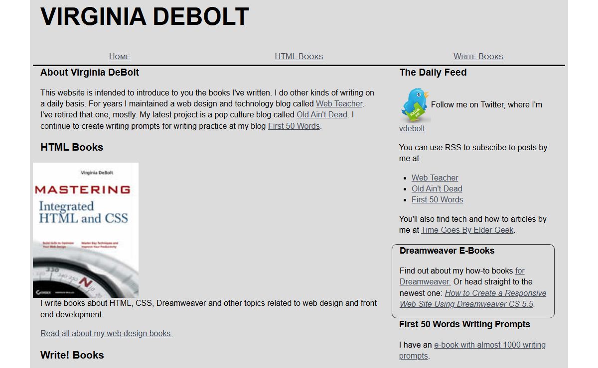 Virginia DeBolt: Writing, Teaching Web Design, Teaching Writing