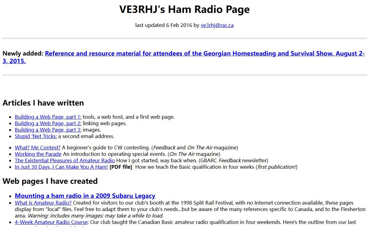 VE3RHJ's Home Page
