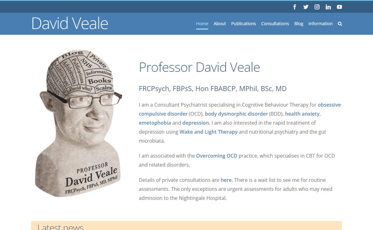 Professor David Veale - Consultant Psychiatrist in London