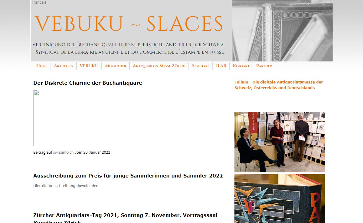 Home - Vereinigung der Buchantiquare und Kupferstichhändler in der Schweiz (VEBUKU)
