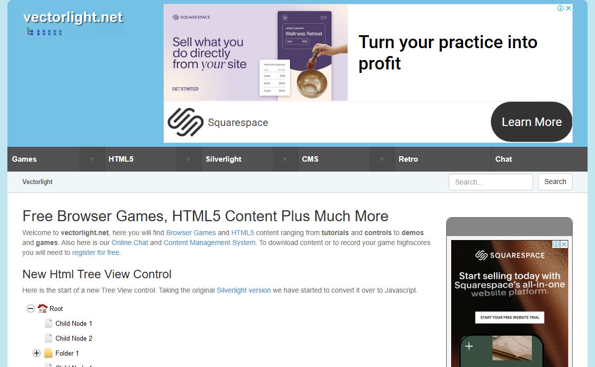 Vectorlight: Free Silverlight, HTML5, Games, Controls, Components, CMS, Tutorials, Demos, Downloads