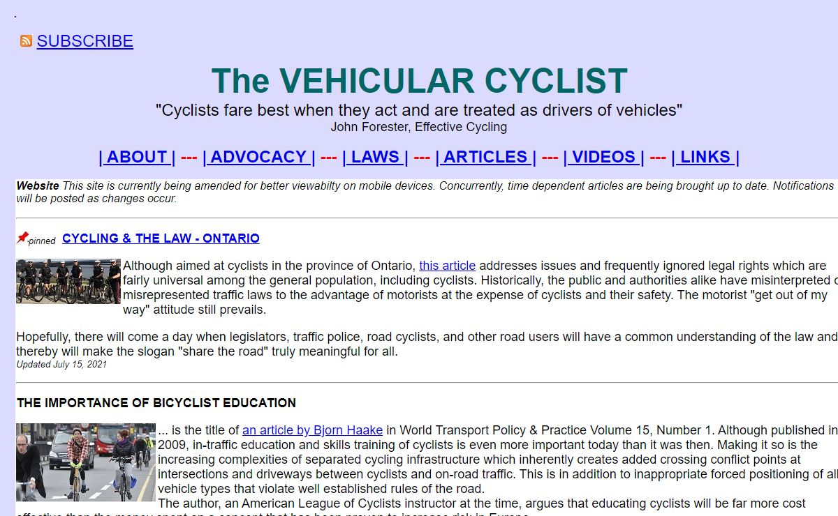 Rules of the road cycling