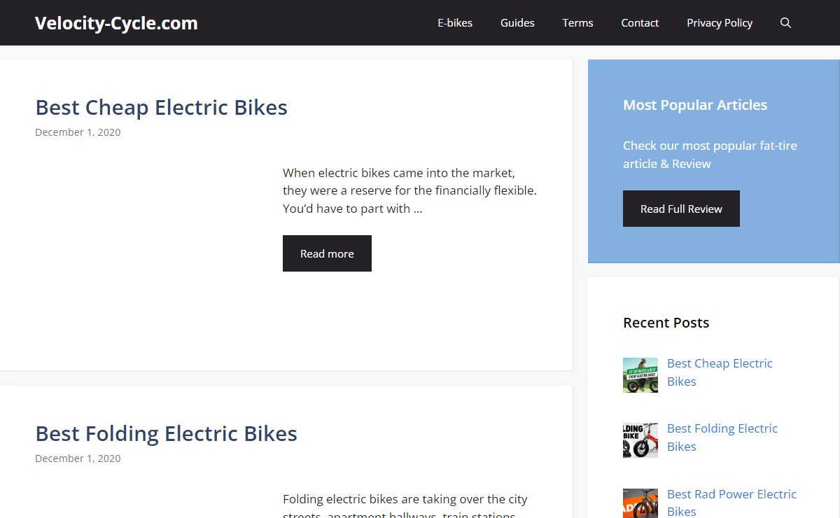 Velocity-Cycle.com - Your Electric Bike #1 Resource Site