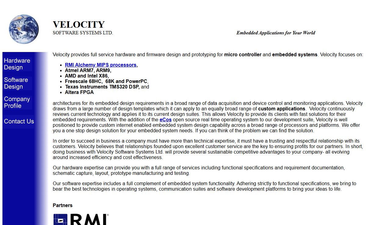 Velocity Software Systems Ltd. - Embedded System Design Services