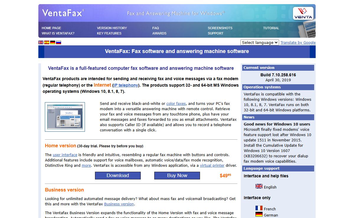 VentaFax: Fax Software and Answering Machine Software. Official Support Server.