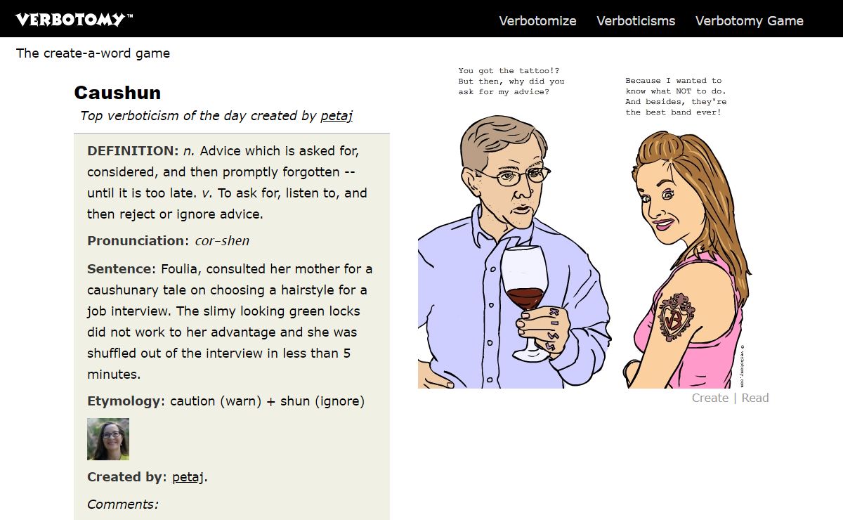 Verbotomy: The create-a-word game