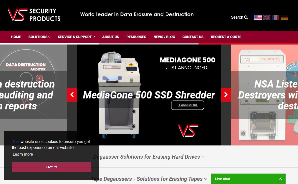 Hard Drive Degausser, Hard Drive Destruction - VS Security