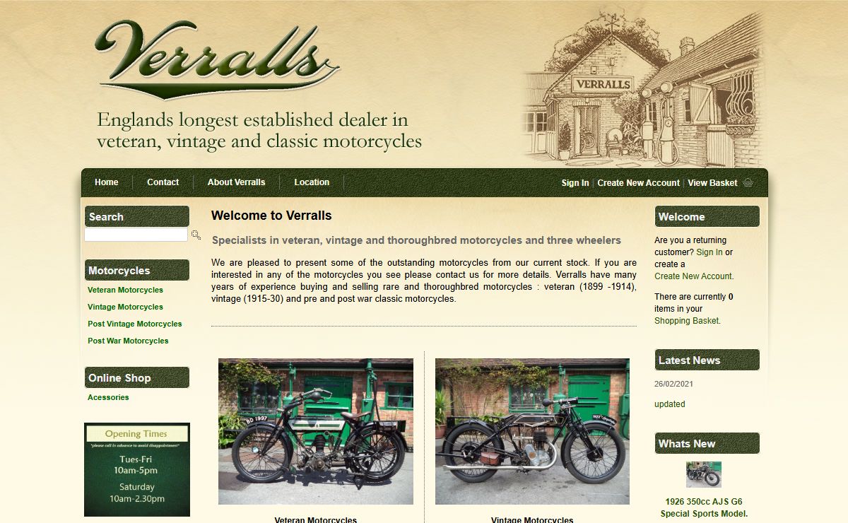 Verralls - Dealers in veteran, vintage and classic motorcycles