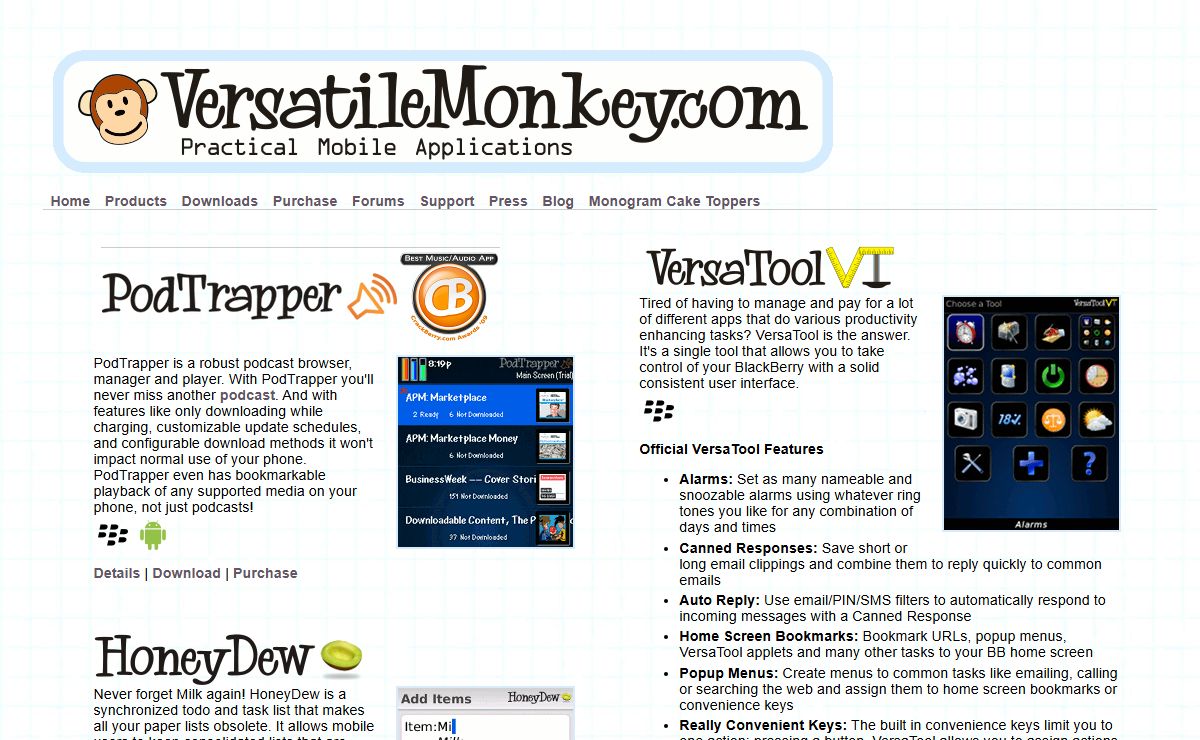 VersatileMonkey.com - Mobile software including PodTrapper, the podcast manager | VersatileMonkey.com