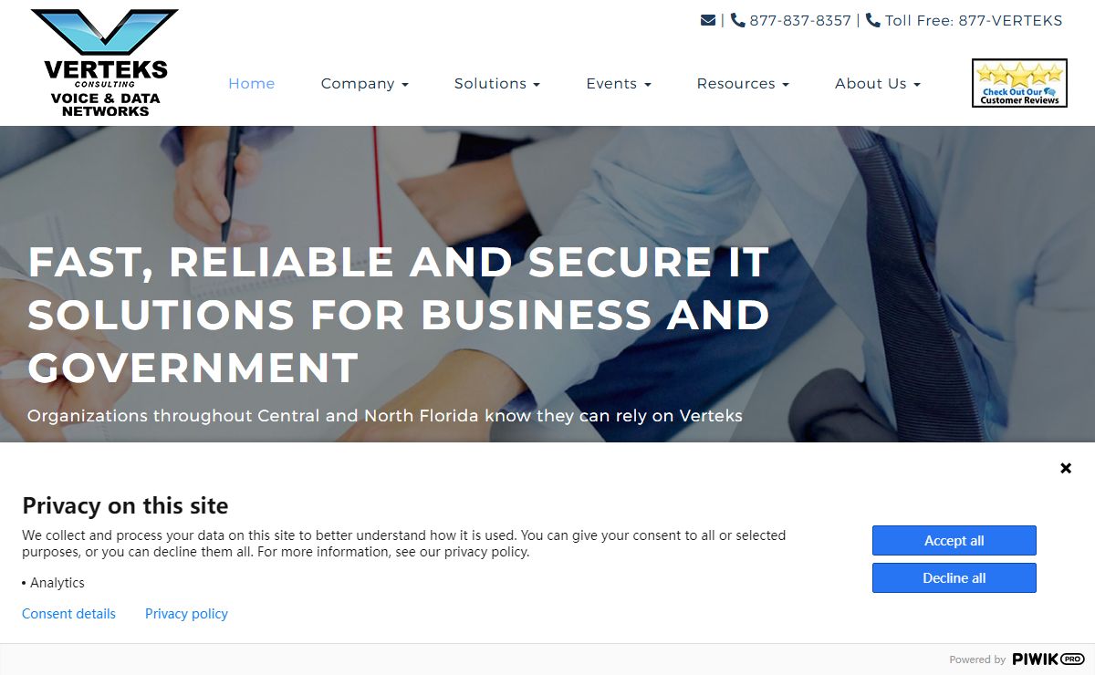 Computer Services, Computer Management Support, Network Support - Ocala, Gainesville, Orlando | Verteks Consulting