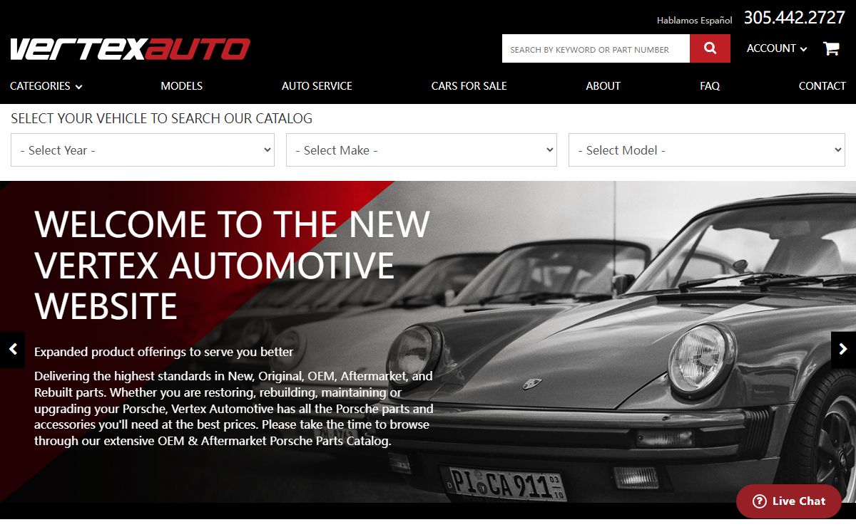 Porsche Parts and Accessories - Vertex Auto
