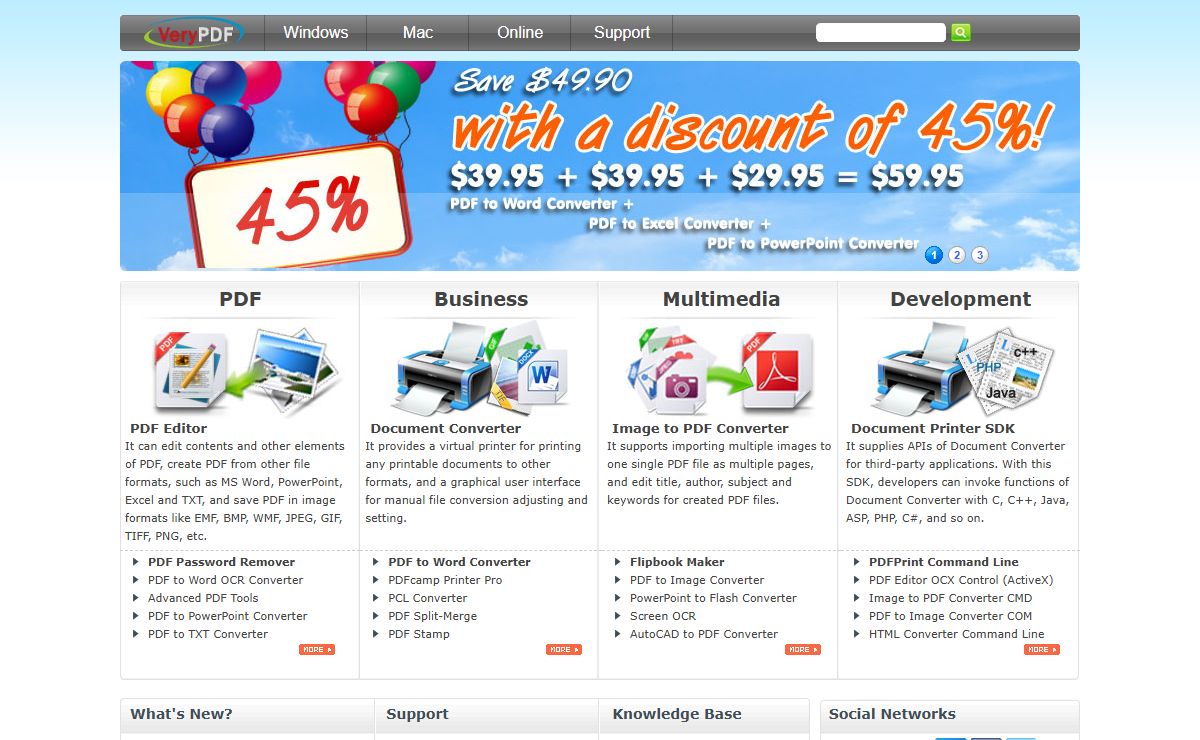 PDF Tools, Document Process Software, Multimedia Applications and Development Packages - VeryPDF