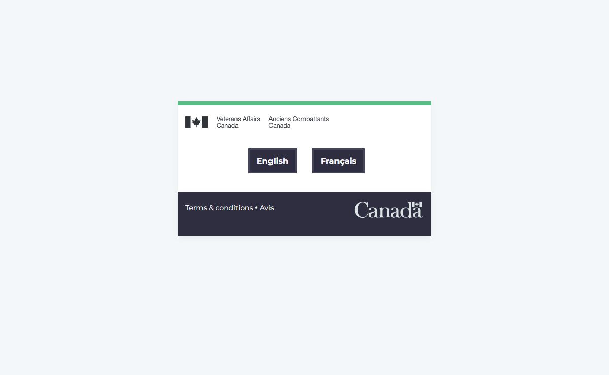 Language selection | Veterans Affairs Canada