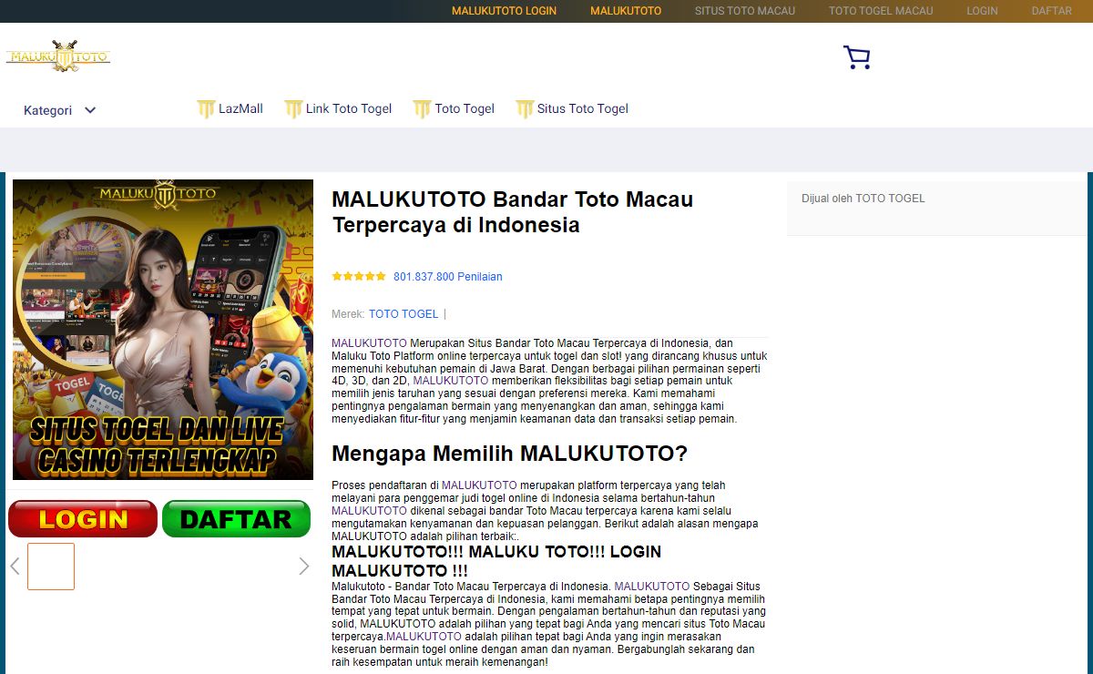 MALUKUTOTO Bandar Toto Macau Terpercaya di Indonesia
