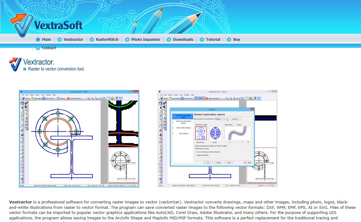 Raster to Vector Conversion Software Vextractor. Vectorize Your Images and Photo.
