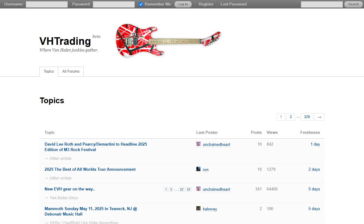 VHTrading | Where Van Halen junkies gather.