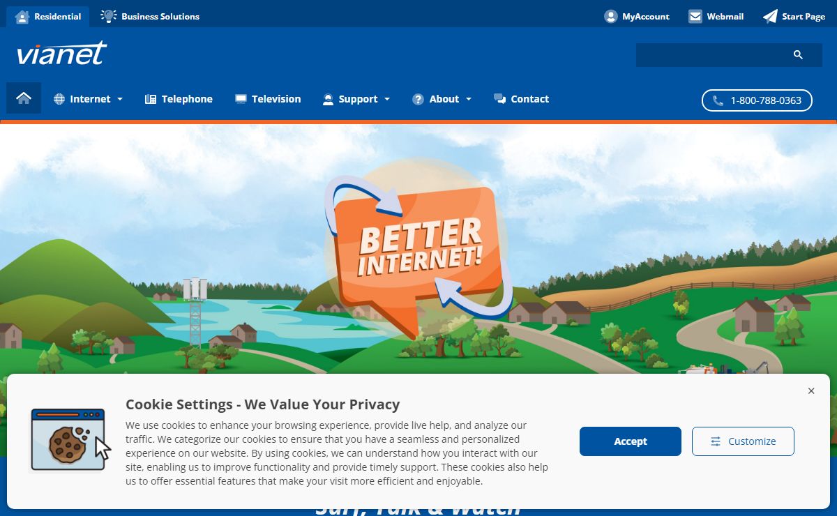 Internet, Telephone, and Television in Your Community. | Vianet