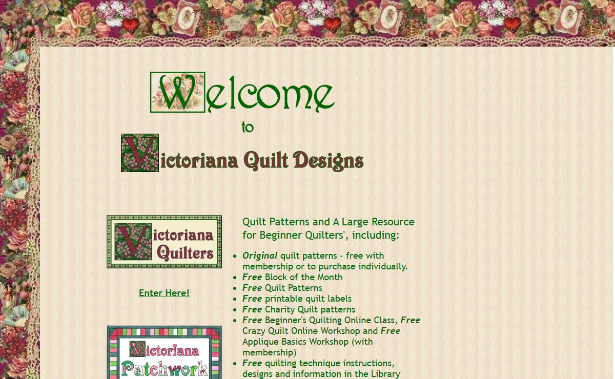 Quilt Patterns from Victoriana Quilt Designs plus Printables & How to's for Quilter's