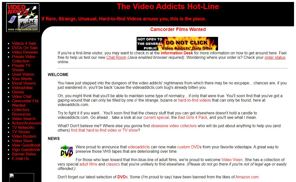 Video Addicts Hotline For Collectors of Rare, Hard to Find Videotapes and TV Shows