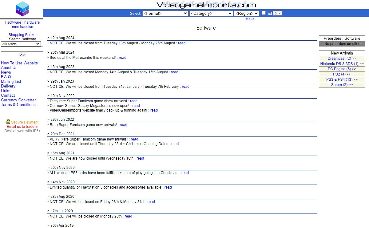 Videogame Imports.com - Video Game & Console Import Specialist Store since 1991