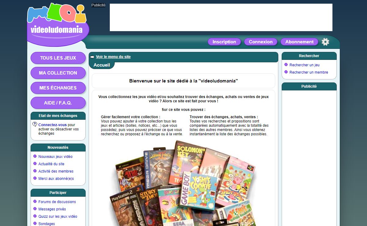 Videoludomania: gestion de collection, échanges, achats et ventes de jeux vidéo