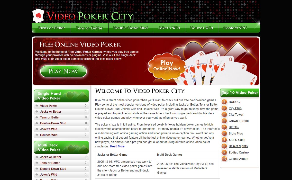 Video Poker - Free Video Poker Online, No Download Required!