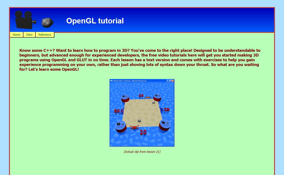 OpenGL Video Tutorial - Home